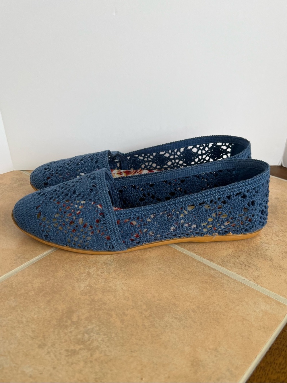 Soho Crochet Ballet Flats Slip On Shoes Blue Women’s 7.5 - Picture 2 of 11